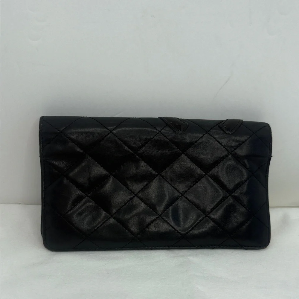 Chanel long Wallet Black Leather Chanel Quilted Cambon Yen Long Wallet Black.